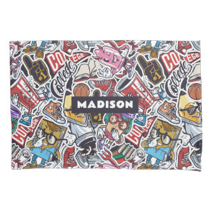 Custom Name College Comics Pattern Pillowcase