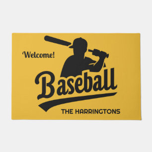 Custom Name & Color Baseball Player Doormat