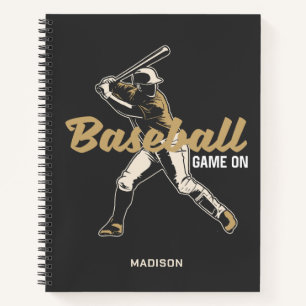 Custom Name & Color Baseball Player Notebook