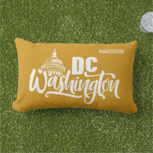 Custom Name & Color Washington DC Lumbar Cushion