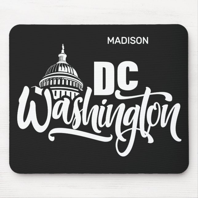 Custom Name & Color Washington DC Mouse Pad (Front)