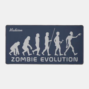 Custom name & color Zombie Evolution beach towel Desk Mat