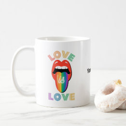 Custom Name Colorful LGBTQ Pride Month Coffee Mug