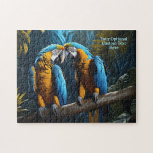 Custom Name Colorful Parrots Jigsaw Puzzle
