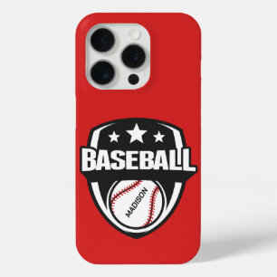 Custom Name & Colour Baseball iPhone 15 Pro Case