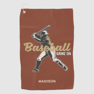 Custom Name & Colour Baseball Player Golf Towel