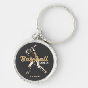 Custom Name & Colour Baseball Player Key Ring