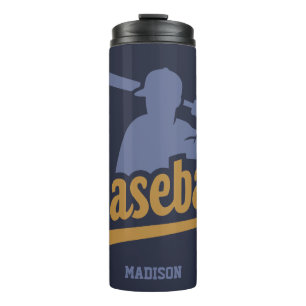 Custom Name & Colour Baseball Player Thermal Tumbler