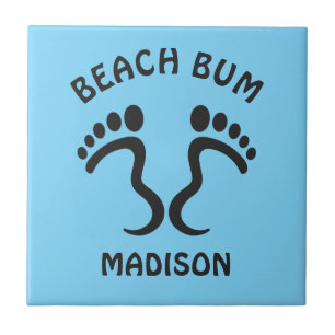 Custom Name & Colour Beach Bum Tile