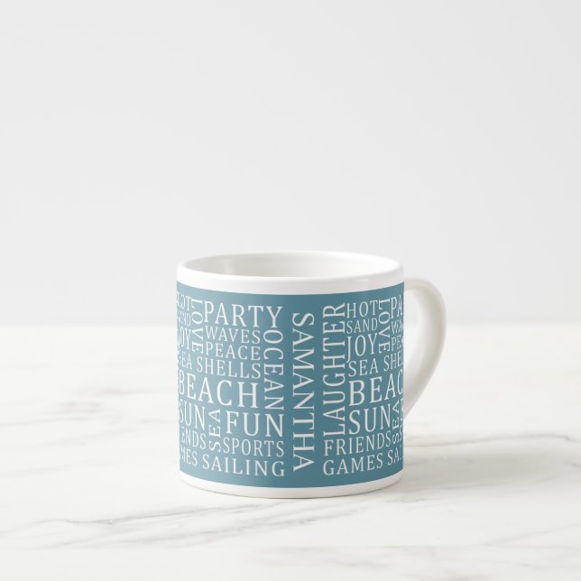 Custom Name & Colour Beach House cups (Front Right)