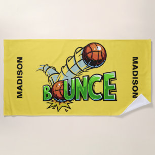 Custom name & colour BOUNCE Basketball towel