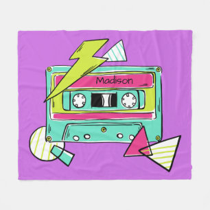 Custom name & colour Casette Tape fleece blankets