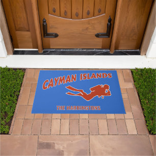 Custom Name & Colour Cayman Islands Scuba Diver Doormat