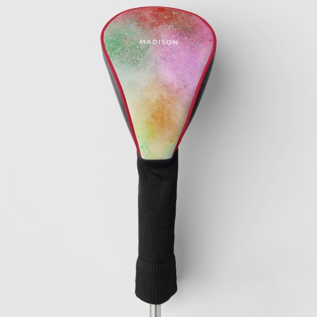 Custom name Colour Explosion Golf Head Cover (Front)