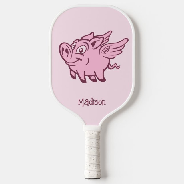 Custom Name & Colour Flying Pig Pickleball Paddle (Front)
