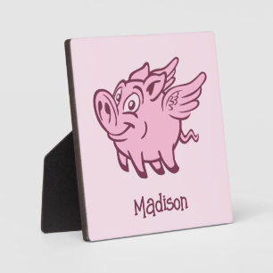 Custom Name & Colour Flying Pig Plaque