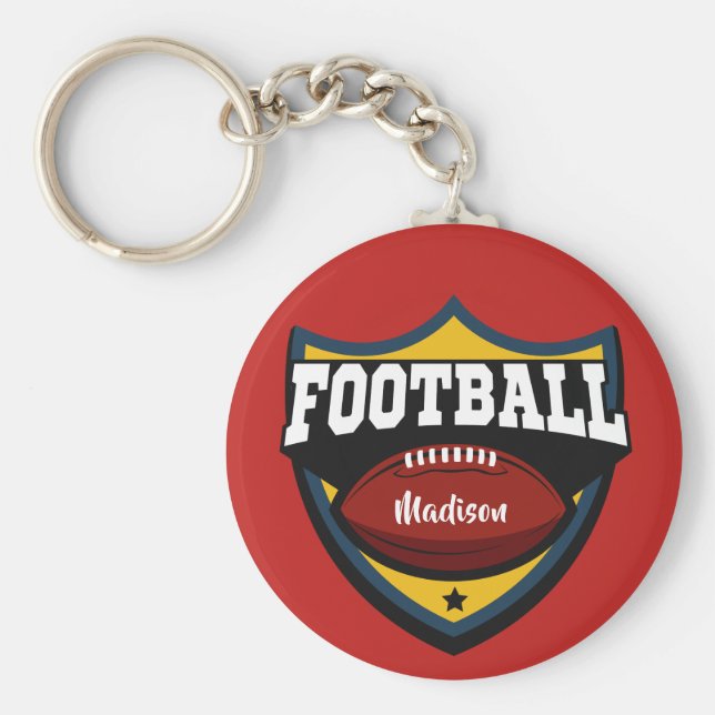 Custom name & colour Football Logo key chains (Front)
