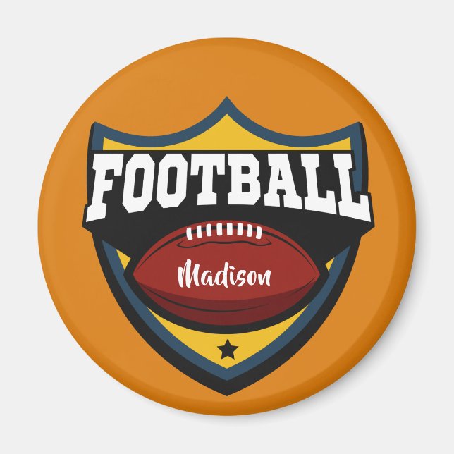 Custom name & colour Football Logo magnet (Front)