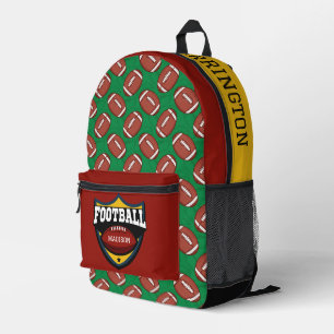 Custom Name & Colour Football Logo Printed Backpack