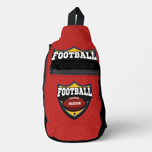 Custom name & colour Football Sling Bag (Front)