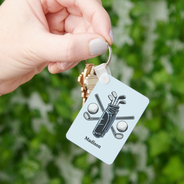 Custom Name & Colour Golf Key Ring (Hand)