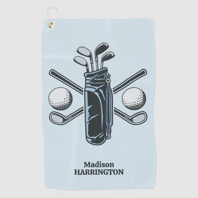 Custom Name & Colour Golf Towel (Front)