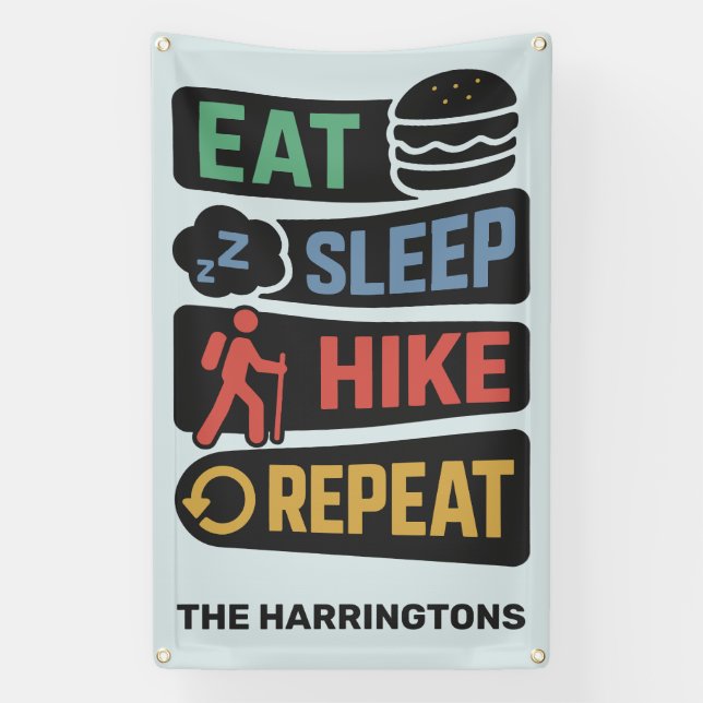 Custom Name & Colour Hiking Banner (Vertical)