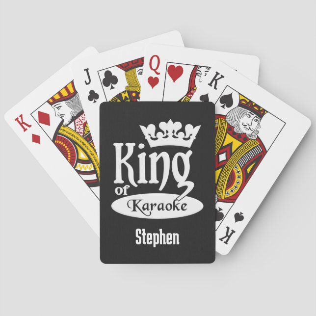 Custom Name & Colour King of Karaoke Playing Cards (Back)