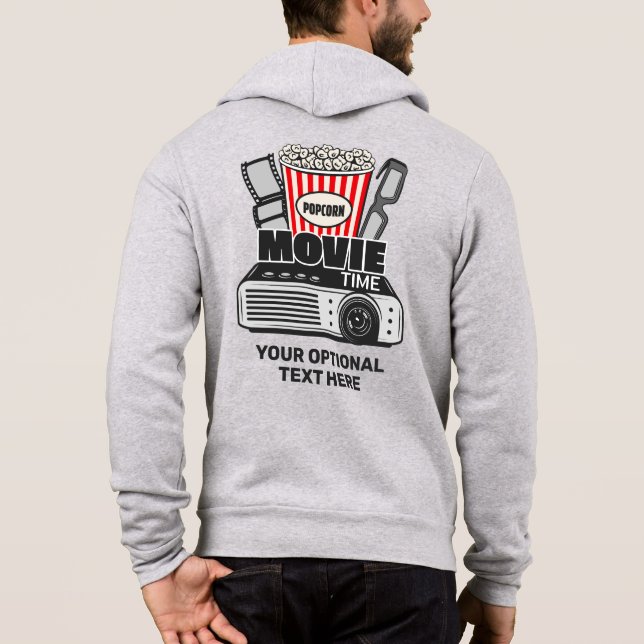Custom Name & Colour Movie Time Hoodie (Back)