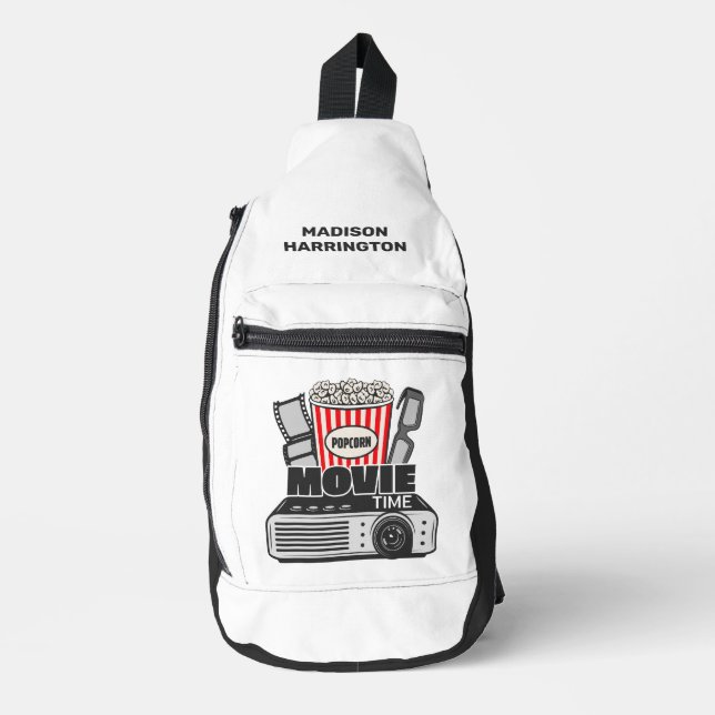 Custom Name & Colour Movie Time Sling Bag (Front)