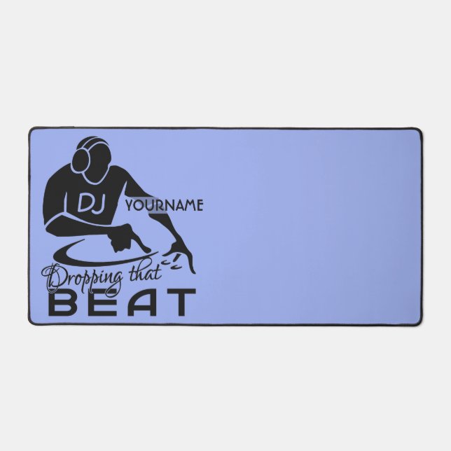 Custom name & colour Music DJ Desk Mat (Front)