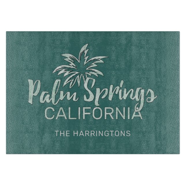 Custom Name & Colour Palm Springs California Cutting Board (Front)