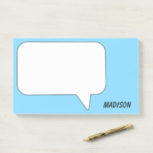 Custom Name & Colour Speech Bubble Post-it Notes
