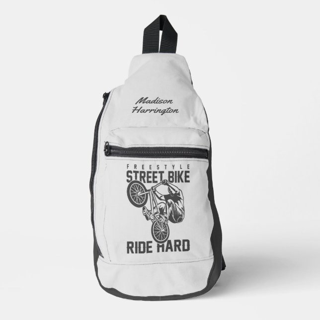 Custom name & colour Street Bike Sling Bag (Front)