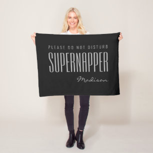 Custom name & colour SUPERNAPPER fleece blankets