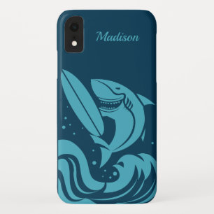 Custom name & colour Surfer Shark phone cases