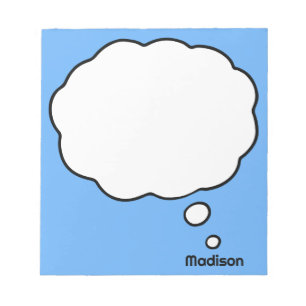 Custom Name & Colour Thought Bubble Notepad