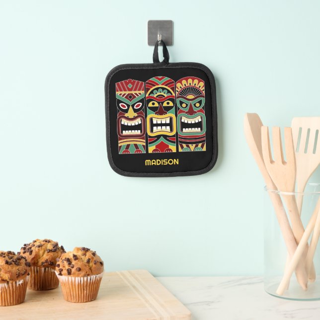 Custom Name & Colour Tiki Totems Pot Holder (Insitu(Hanging))