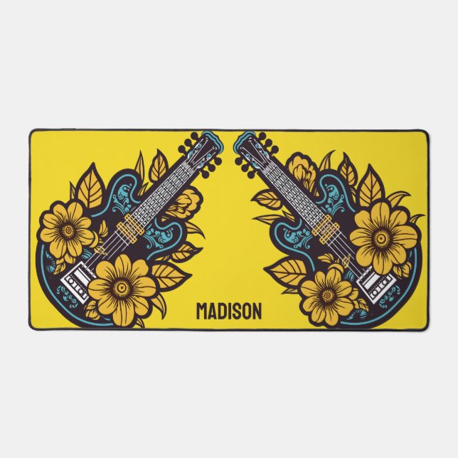 Custom Name & Colour Ukulele Desk Mat (Front)