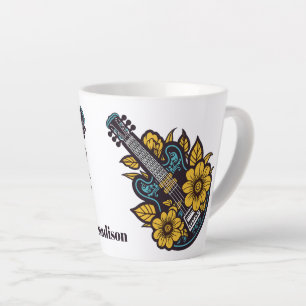 Custom Name & Colour Ukulele Latte Mug