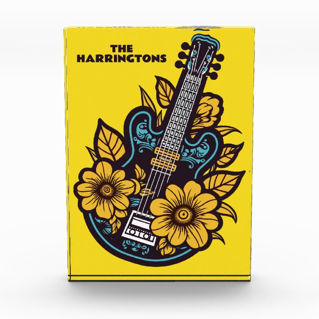 Custom Name & Colour Ukulele Photo Block (Front)