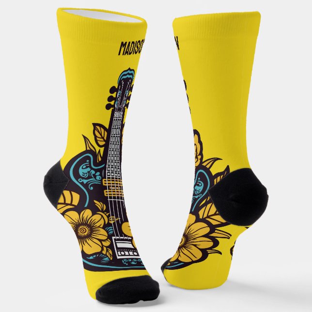 Custom Name & Colour Ukulele Socks (Angled)