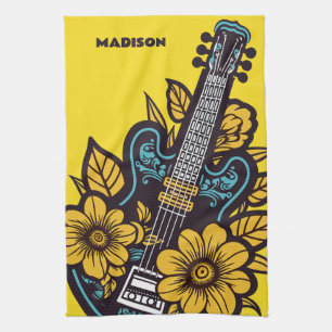 Custom Name & Colour Ukulele Tea Towel