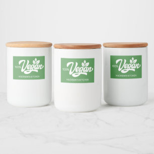 Custom Name & Colour Vegan Food Label