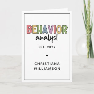 Custom Name Colourful Behaviour Analyst Card