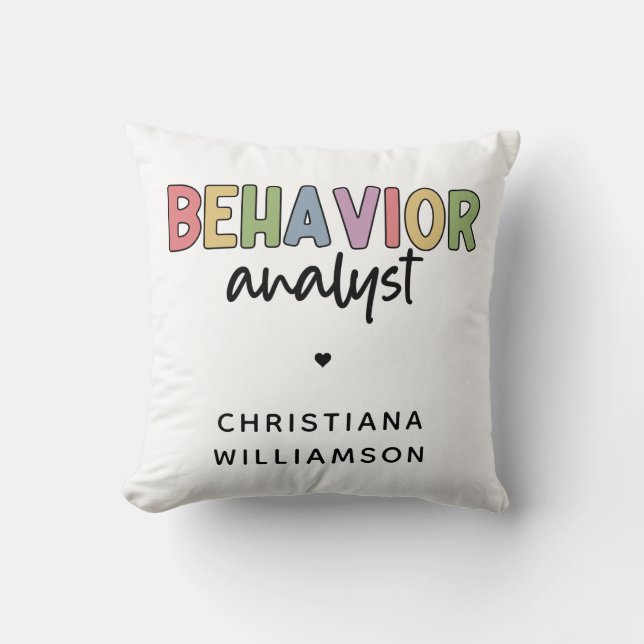 Custom Name Colourful Behaviour Analyst Cushion (Front)