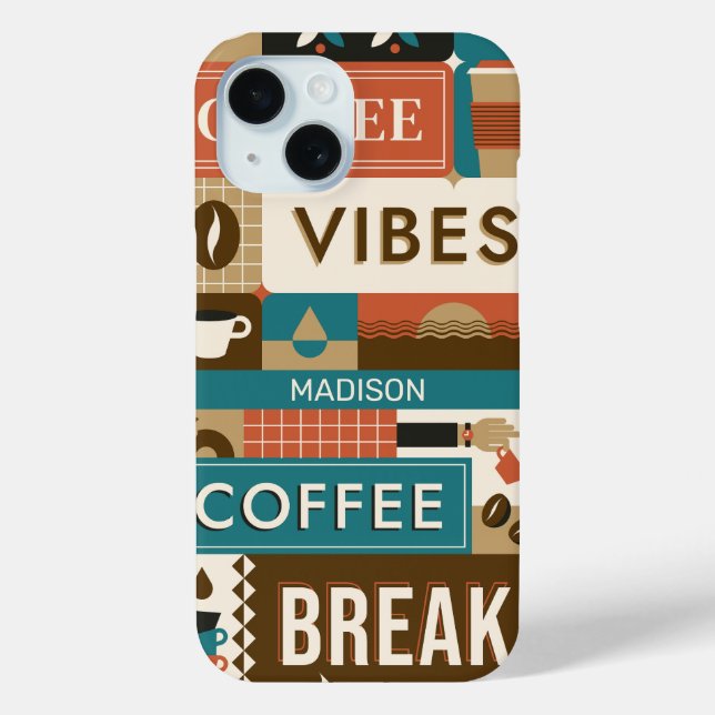 Custom Name Colourful Coffee Quotes Case-Mate iPhone Case (Back)