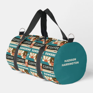 Custom Name Colourful Coffee Quotes Duffle Bag