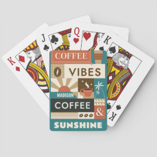 Custom Name Colourful Coffee Quotes Playing Cards