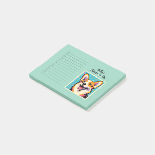 Custom Name Colourful Corgi Pop Art Post-it Notes
